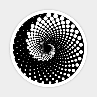 Fibonacci Sequence: Spiraling Dots 2 on a Dark Background Magnet